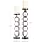 Dark Gray Metal Chain Link Geometric Candle Holder Set
